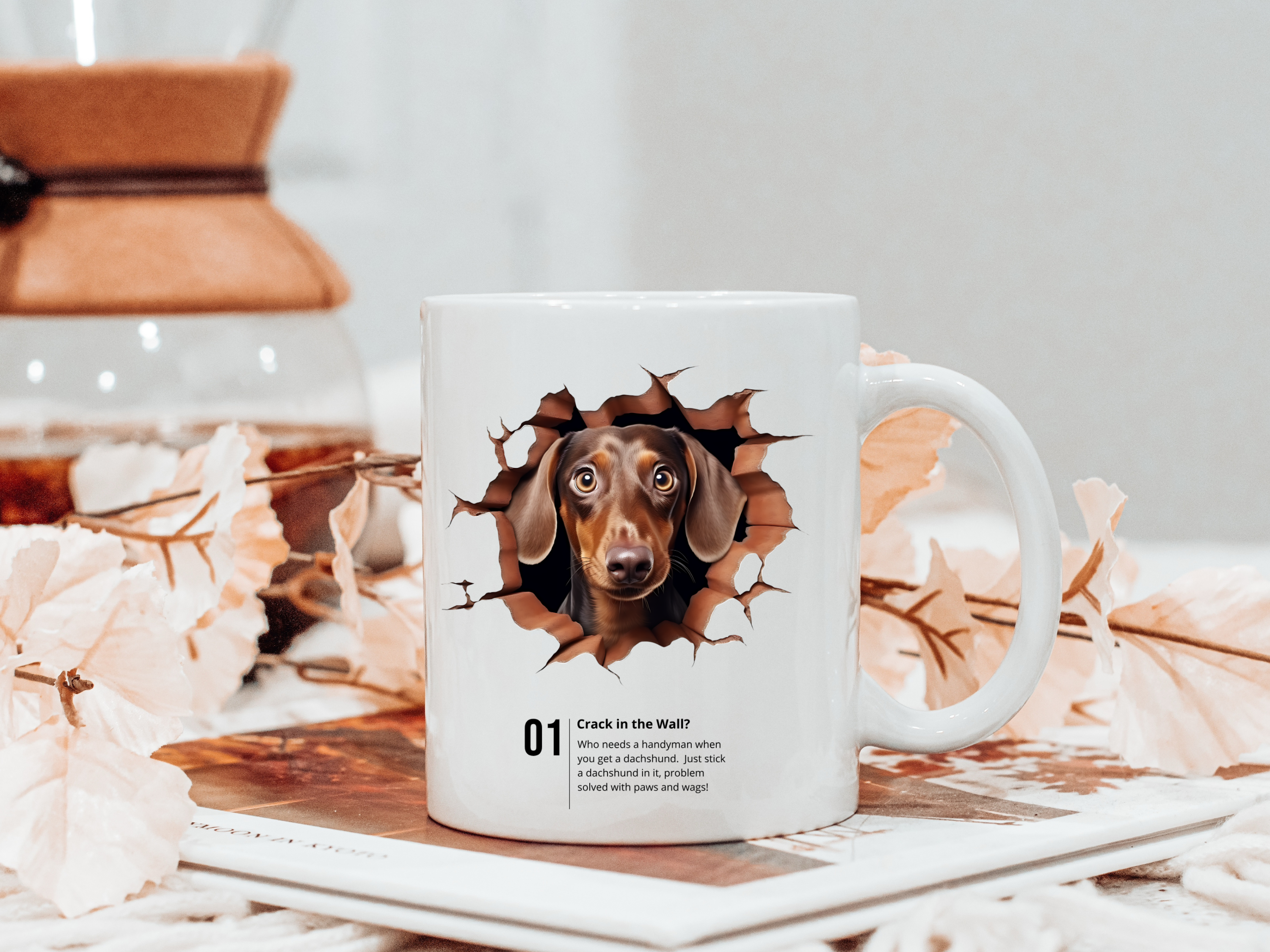 Dachshund Print Mug, Dachshund 11oz Coffee Mug, Dachshund Lover