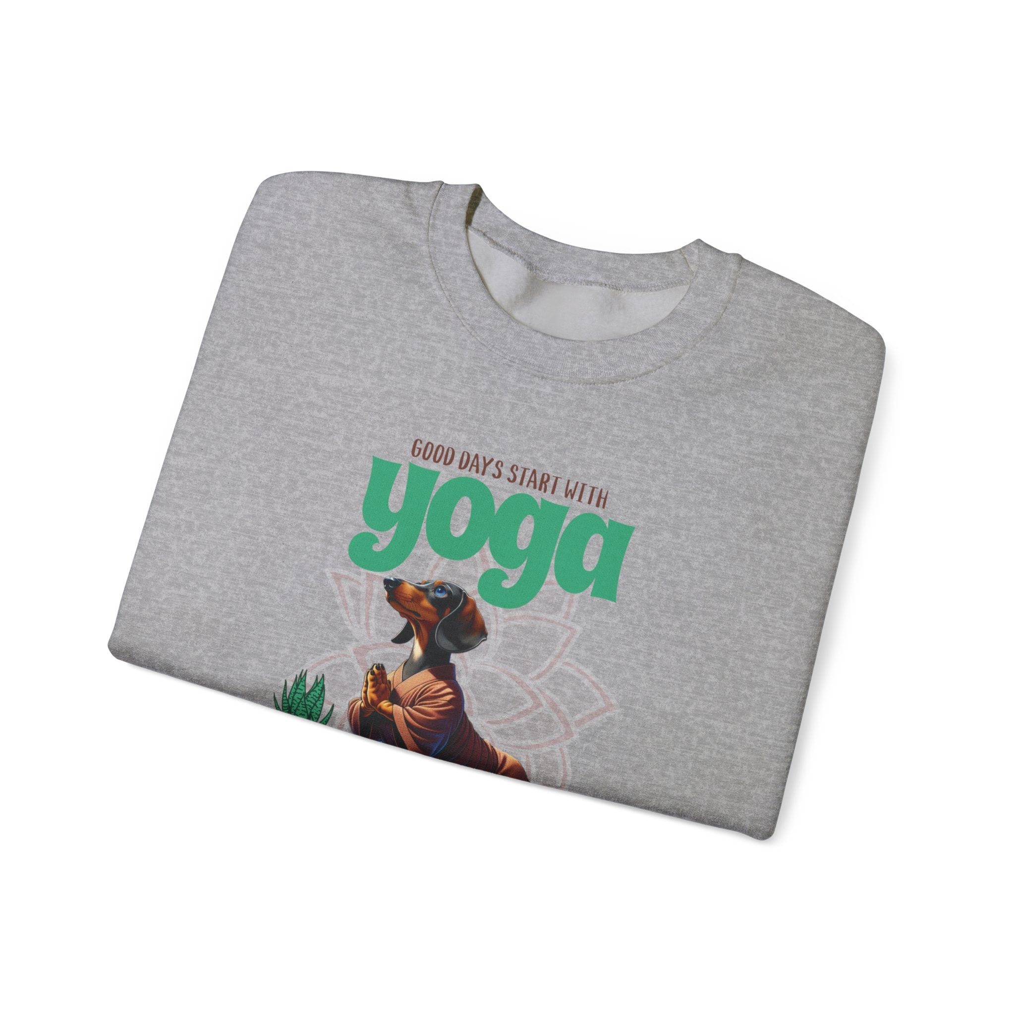 Dachshund Yoga Sweatshirt, Crewneck Dachshund, Dachshund Fun Apparel, Dachshund Cute Clothes, Dachshund Pullover, Dachshund Sweater