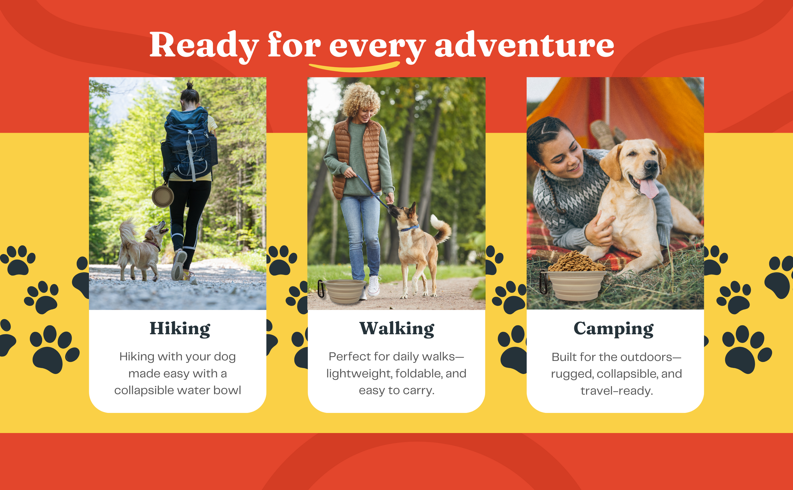 LONGDOG IMPRESSIONS Pet Travel Bowls for every adventure