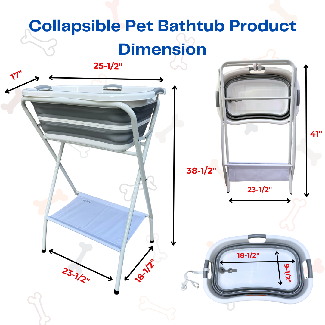 Pet Washing Station product dimensions for Pet stand and bathtub