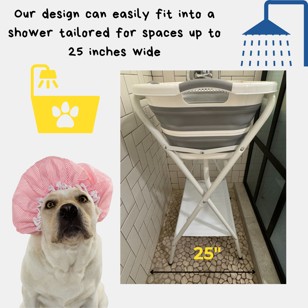 Pet Foldable Washing station size that tailors for regular shower up to 25 inches
