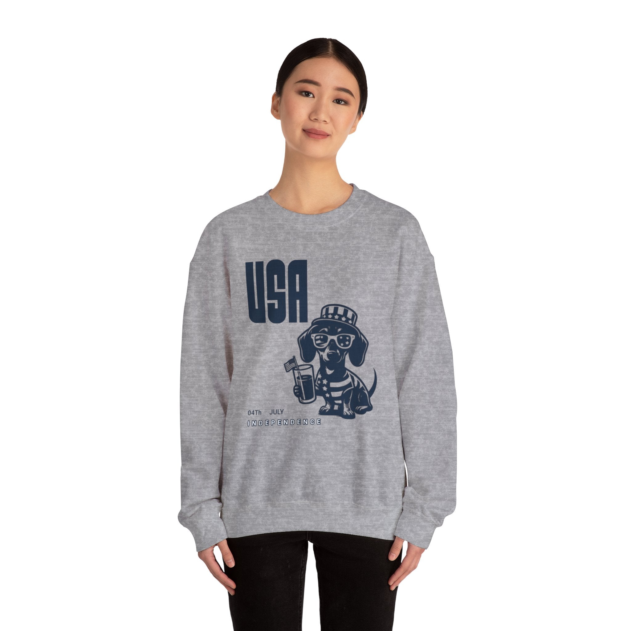 Dachshund Independence Sweatshirt, Doxie Owner Cloth, Pet Custom Shirt, Dachshund Pullover, Dog Parent Gift, Dachshund 4th of July Shirt