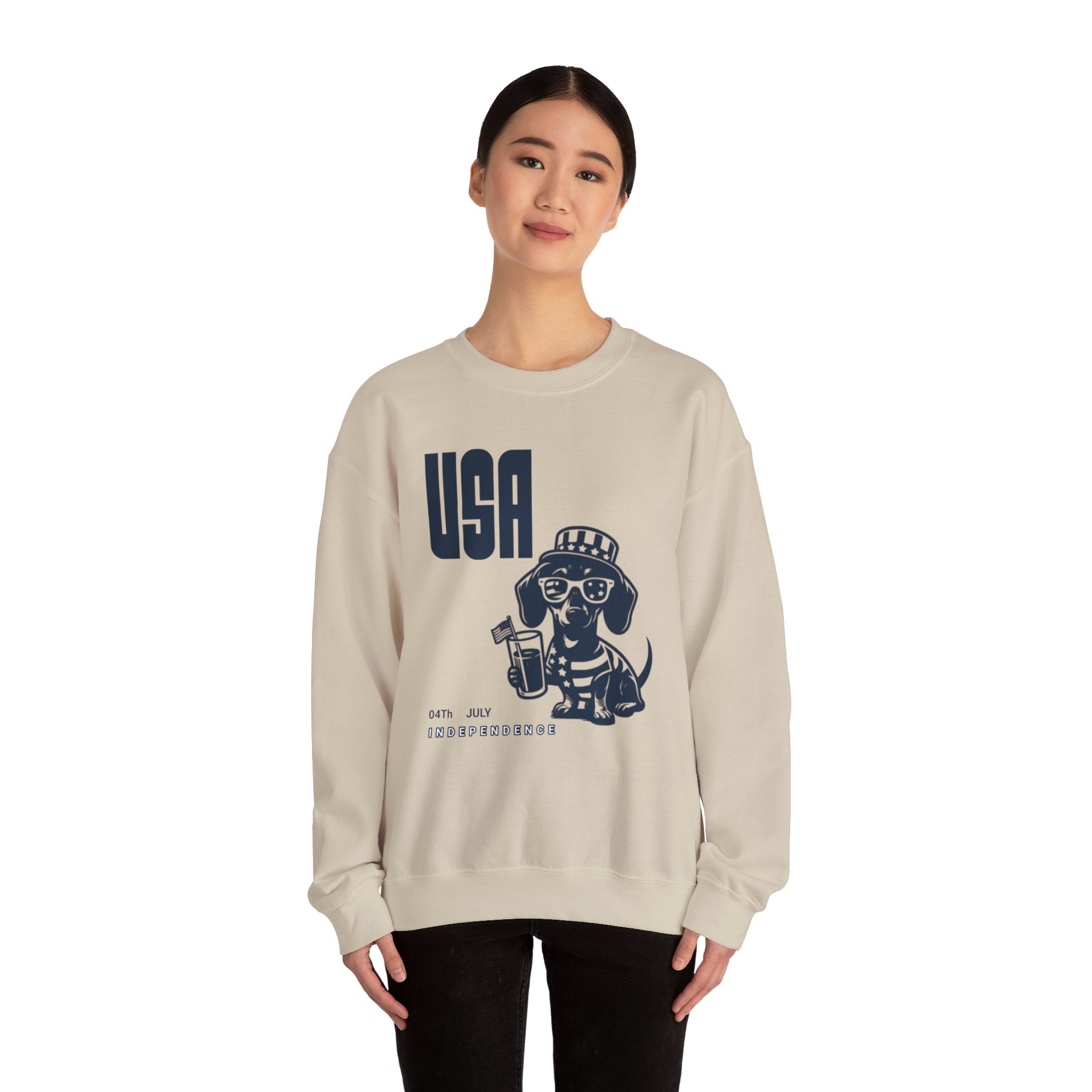 Dachshund Independence Sweatshirt, Doxie Owner Cloth, Pet Custom Shirt, Dachshund Pullover, Dog Parent Gift, Dachshund 4th of July Shirt