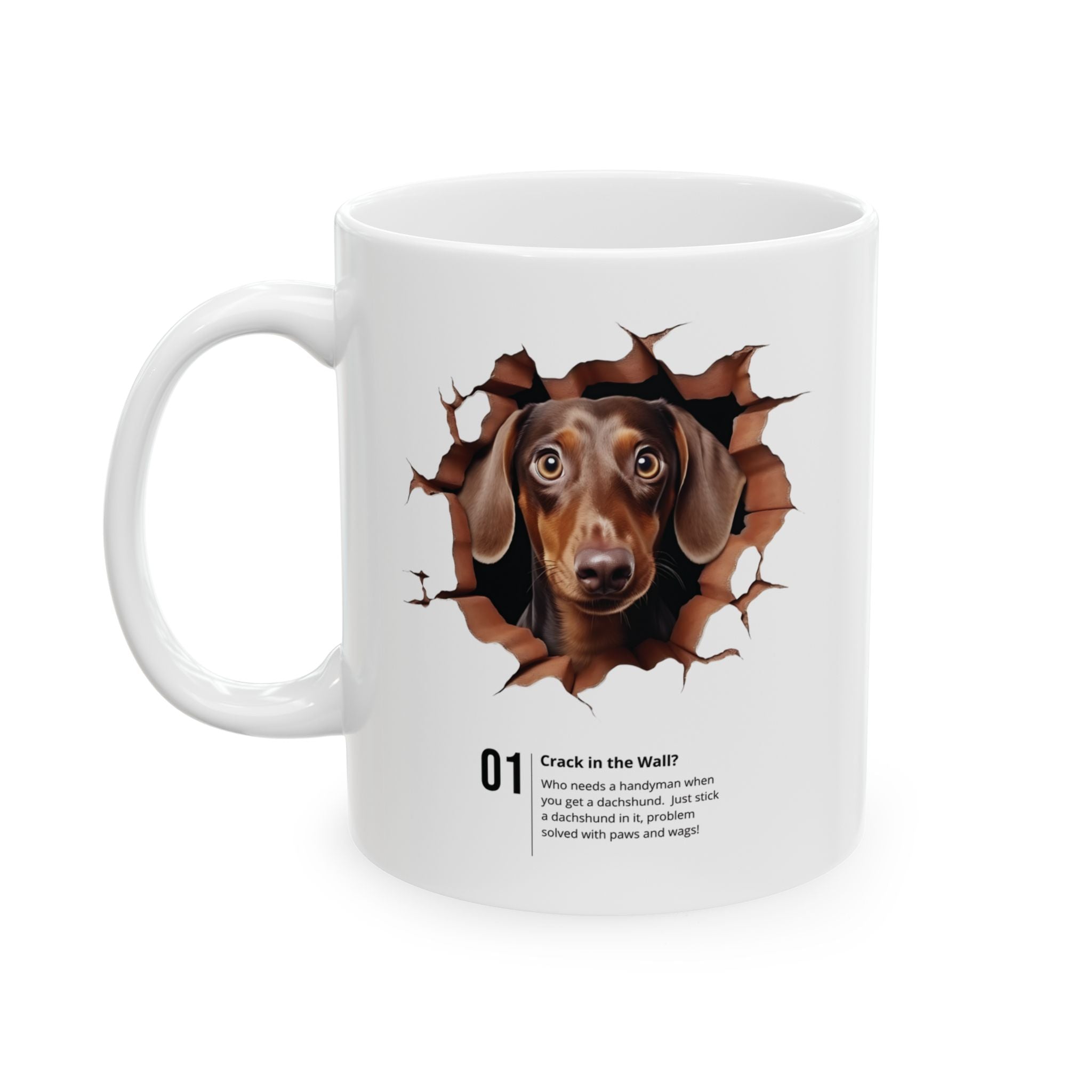 thumbnail image 2 of I Love Sausage Dog Coffee Mug – 11oz Ceramic – Dachshund Lover Gift – Novelty Black Cup 2 of 6