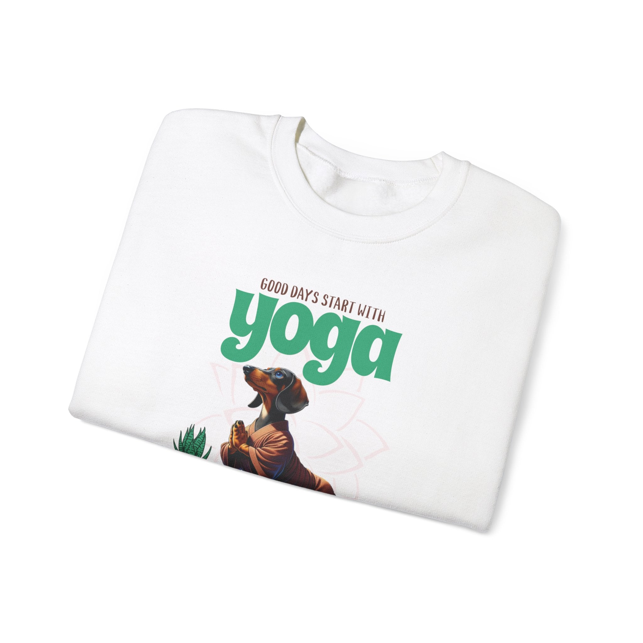 Dachshund Yoga Sweatshirt, Crewneck Dachshund, Dachshund Fun Apparel, Dachshund Cute Clothes, Dachshund Pullover, Dachshund Sweater