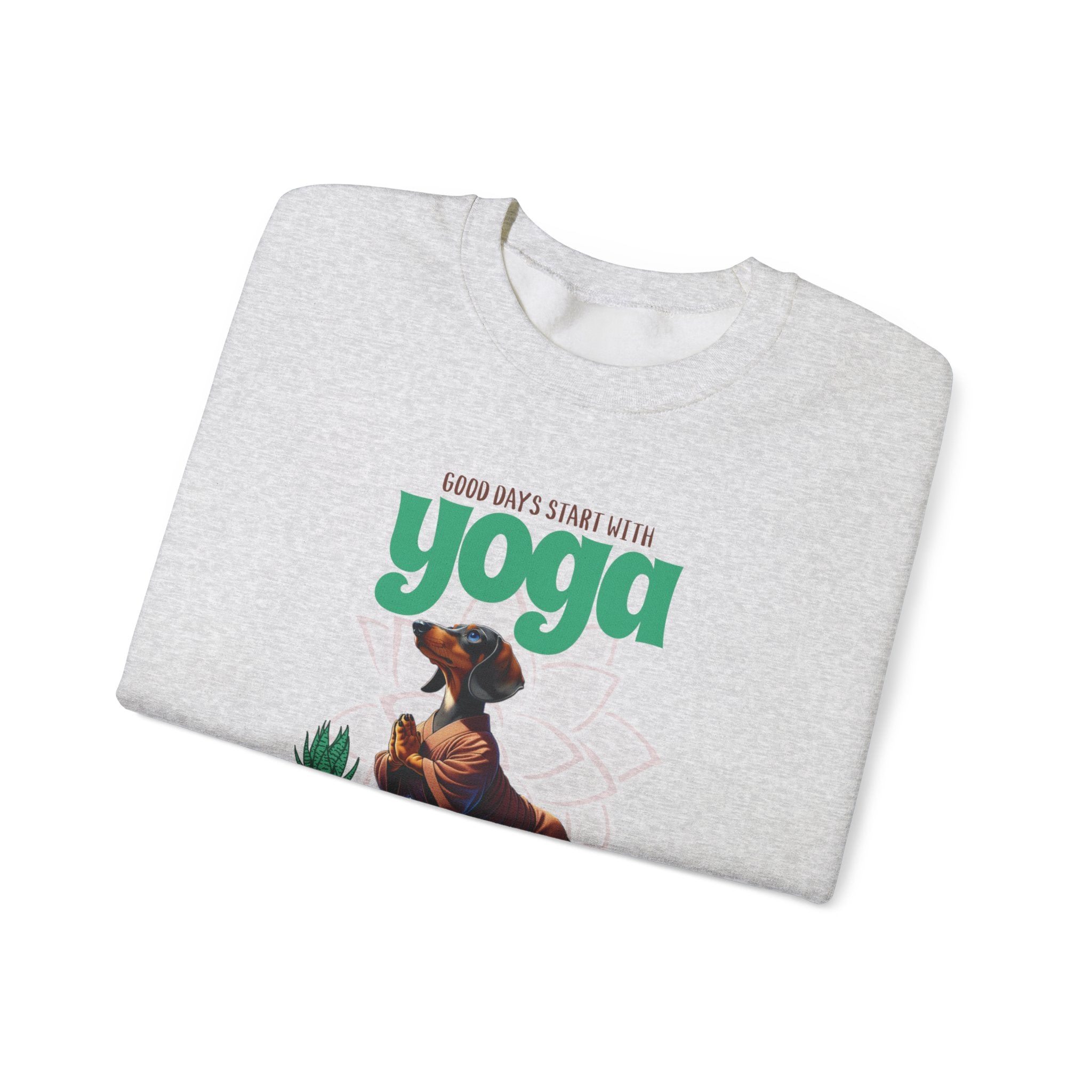 Dachshund Yoga Sweatshirt, Crewneck Dachshund, Dachshund Fun Apparel, Dachshund Cute Clothes, Dachshund Pullover, Dachshund Sweater