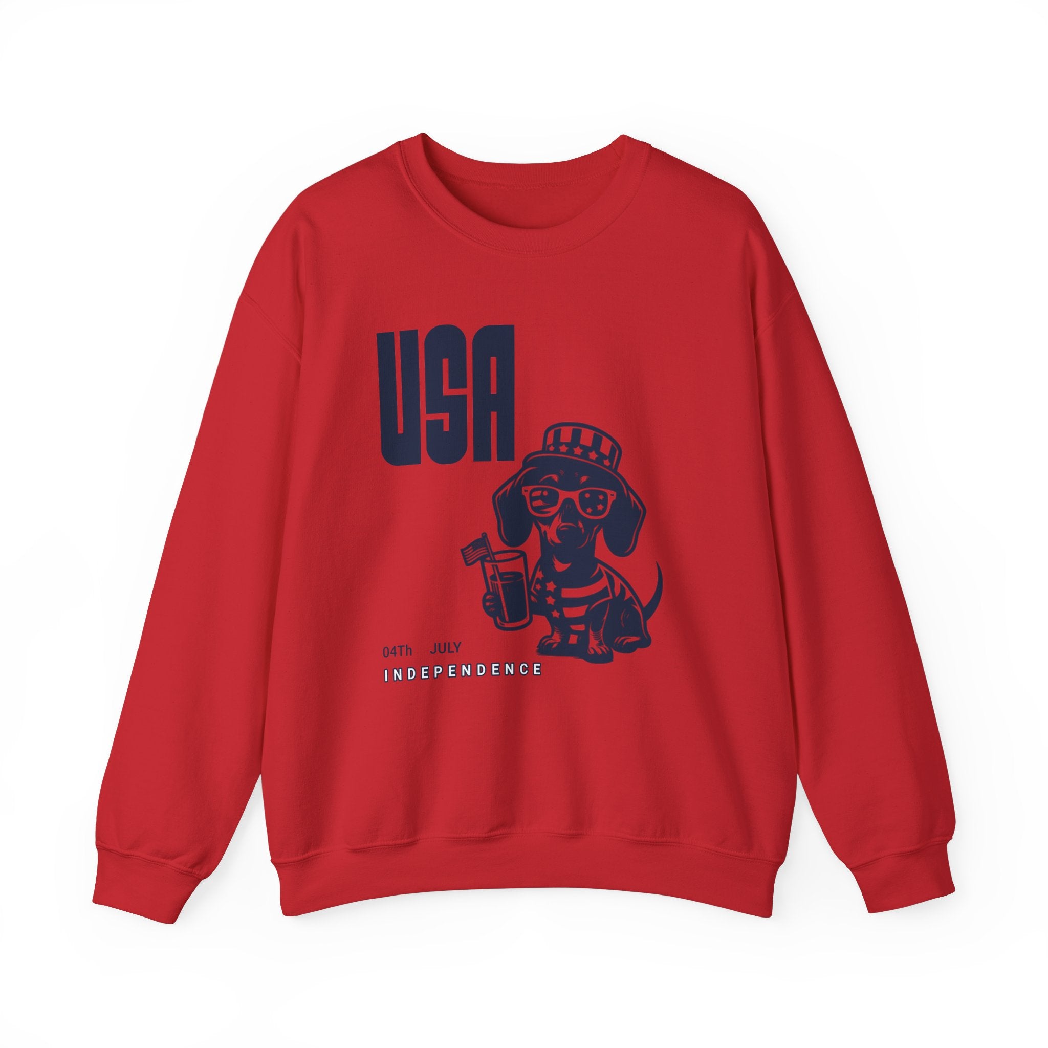Dachshund Independence Sweatshirt, Doxie Owner Cloth, Pet Custom Shirt, Dachshund Pullover, Dog Parent Gift, Dachshund 4th of July Shirt