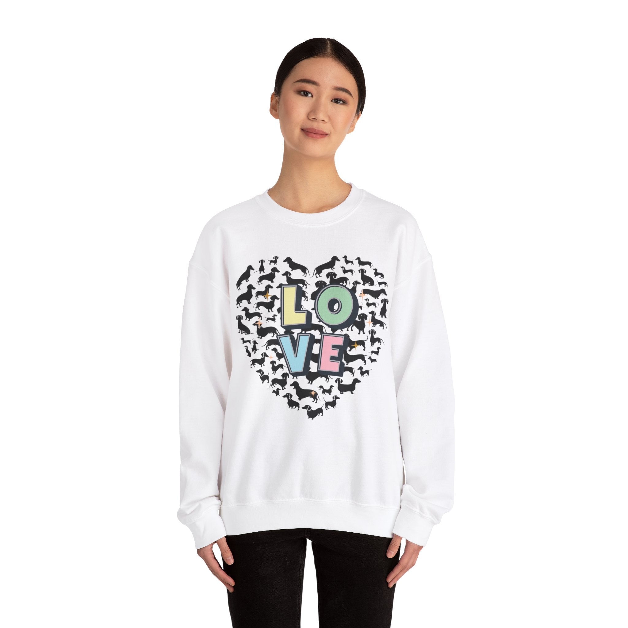 Dachshund Valentine Sweatshirt, Wiener sweater with love, Doxie Valentines Day Shirt, Dachshund Lover Gift, Dachshund Valentine pullup