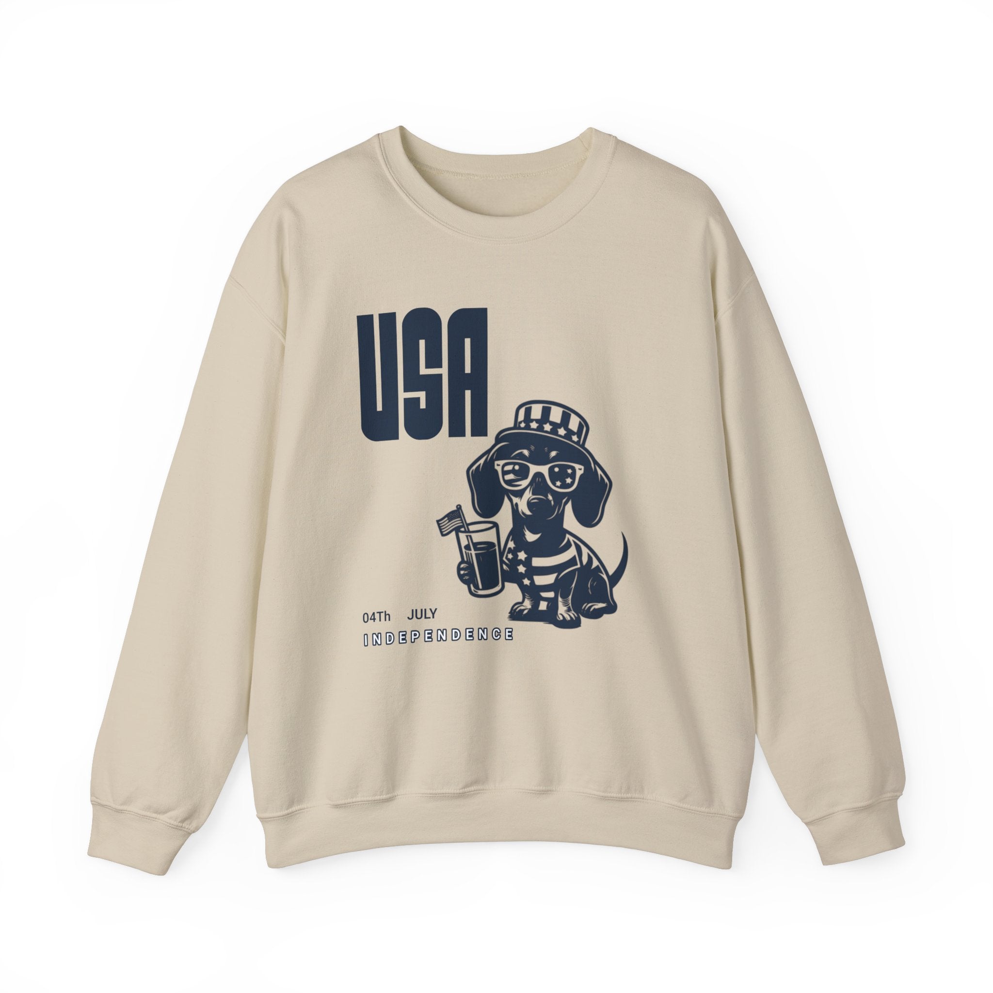 Dachshund Independence Sweatshirt, Doxie Owner Cloth, Pet Custom Shirt, Dachshund Pullover, Dog Parent Gift, Dachshund 4th of July Shirt