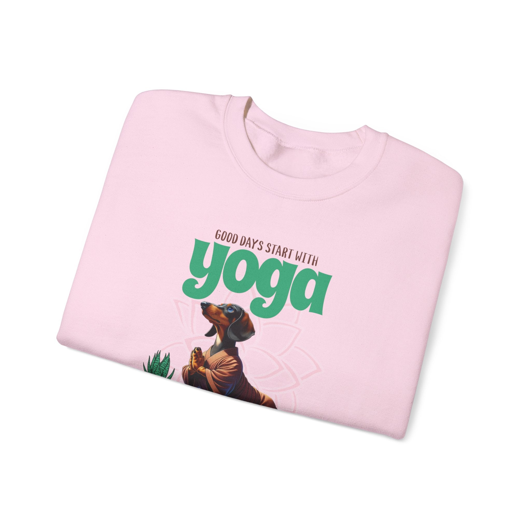 Dachshund Yoga Sweatshirt, Crewneck Dachshund, Dachshund Fun Apparel, Dachshund Cute Clothes, Dachshund Pullover, Dachshund Sweater