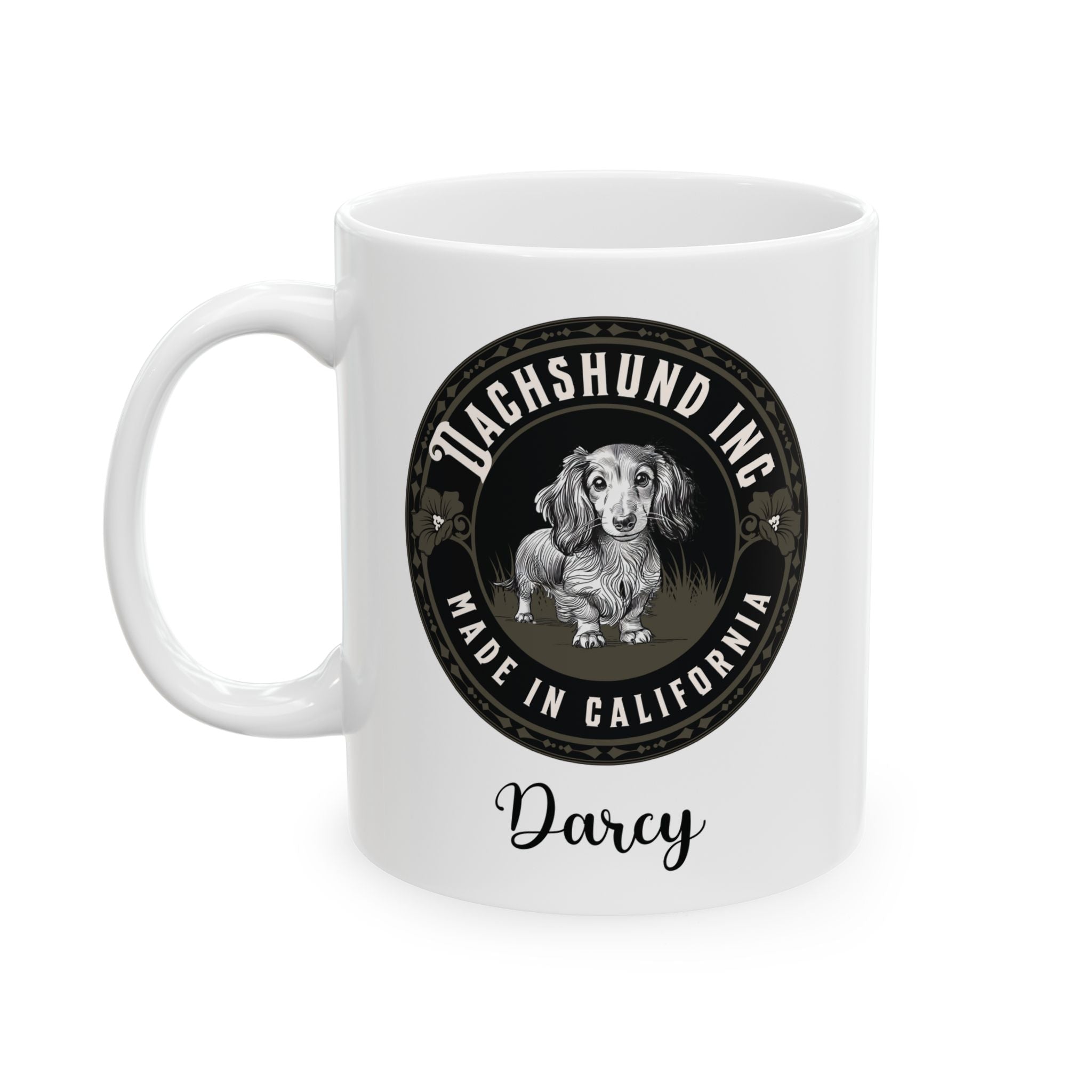 Dachshund Custom Mug, Dachshund Ceramic Coffee Mug, Personalized Dachshund Lover Gift, Dachshund Parent Mug, Wiener Owner Cute Mug