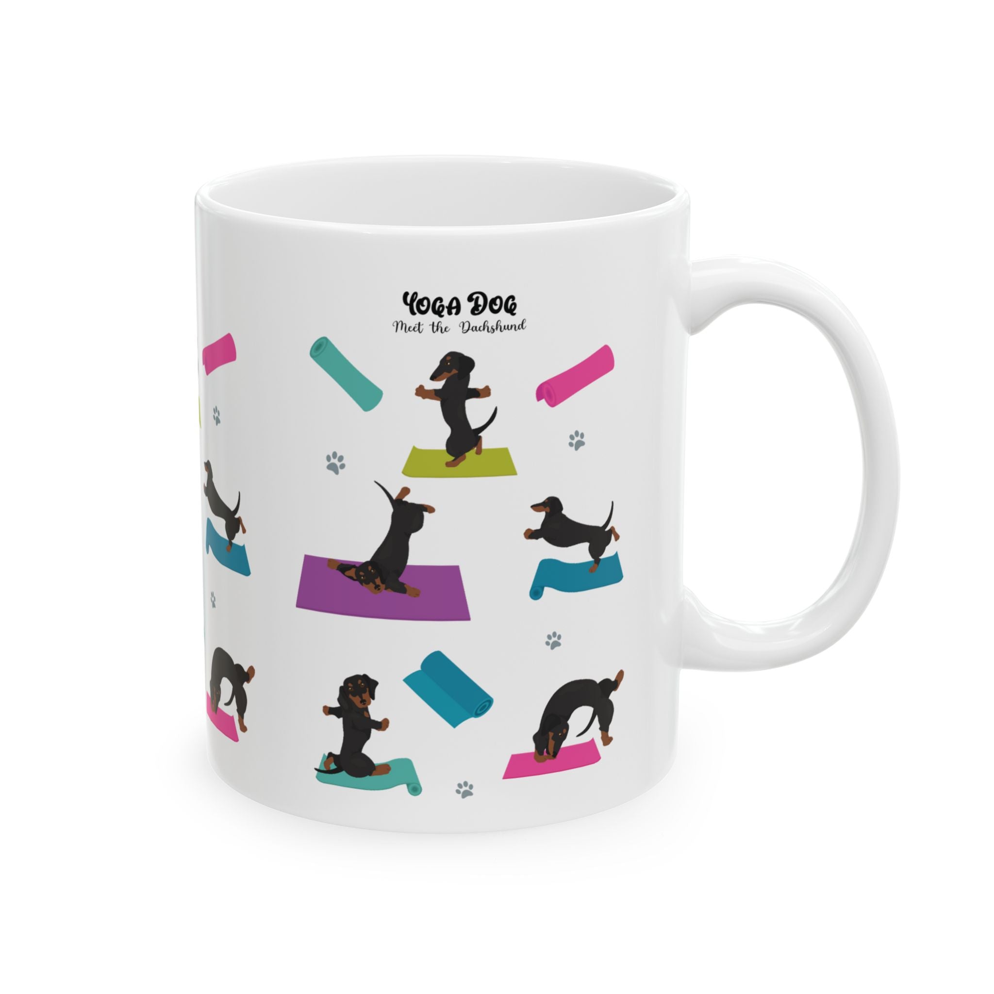 Dachshund Yoga Mug, Dachshund 11oz Coffee Mug, Dachshund Gift, Dachshund Mug, Dachshund Owner Mug, Wiener Ceramic Mug, Dachshund funny mug