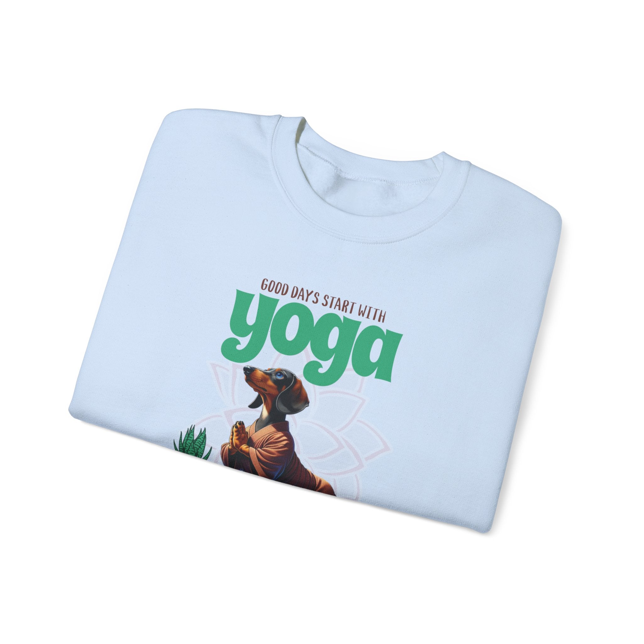 Dachshund Yoga Sweatshirt, Crewneck Dachshund, Dachshund Fun Apparel, Dachshund Cute Clothes, Dachshund Pullover, Dachshund Sweater