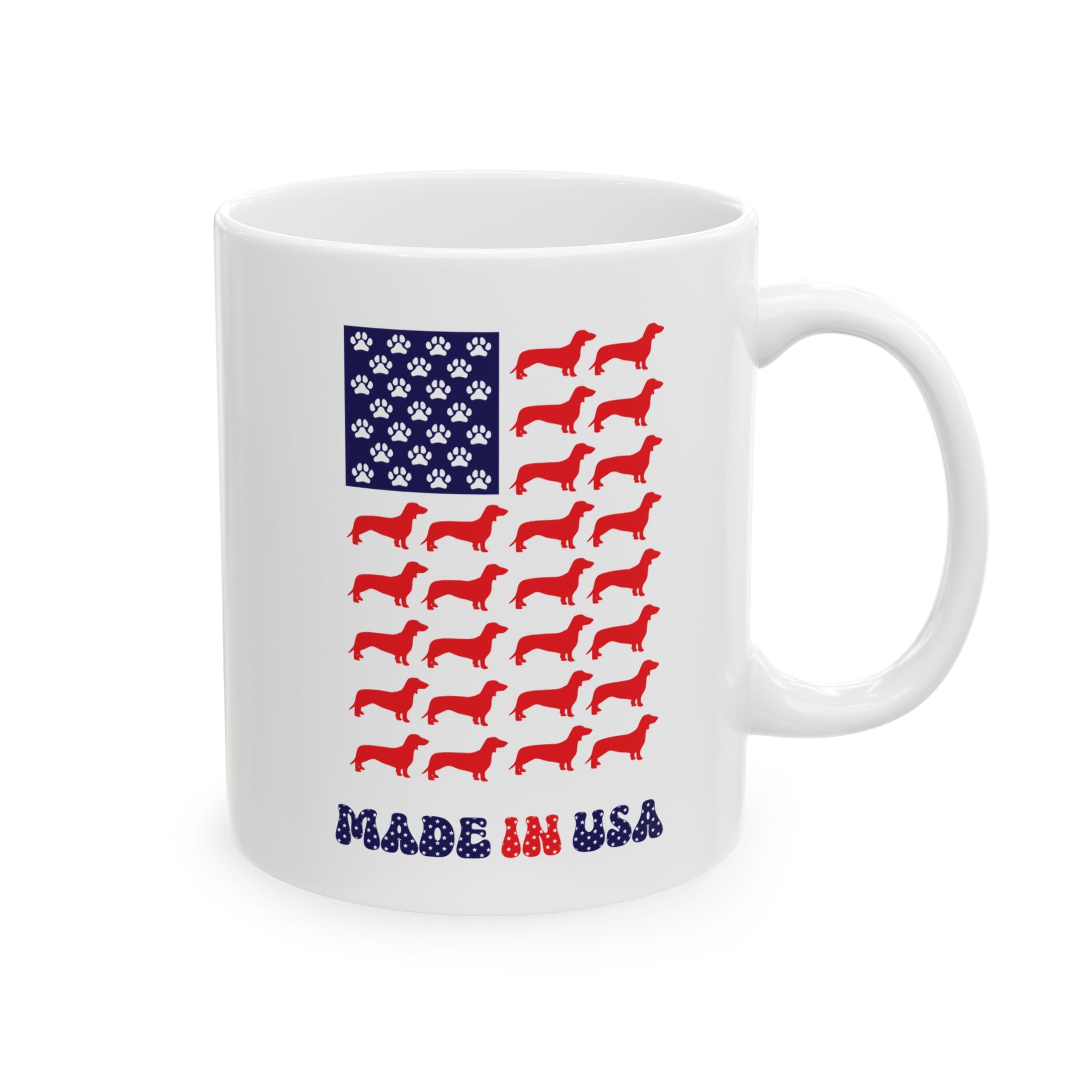 Dachshund Patriot Mug, Dachshund Flag Coffee Mug, Wiener Lover Drinking Gift, Dog Patriot Mug, Dachshund Parent Mug, Dachshund Owner Mug