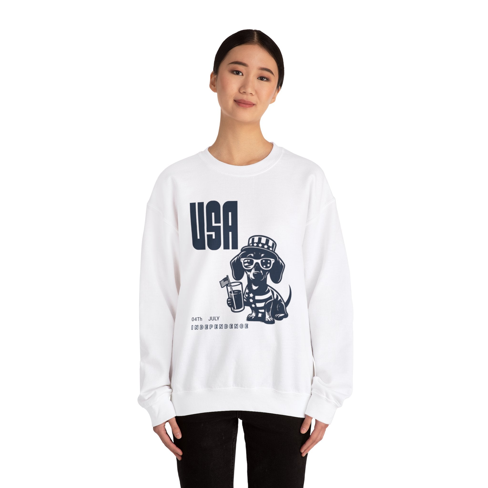 Dachshund Independence Sweatshirt, Doxie Owner Cloth, Pet Custom Shirt, Dachshund Pullover, Dog Parent Gift, Dachshund 4th of July Shirt