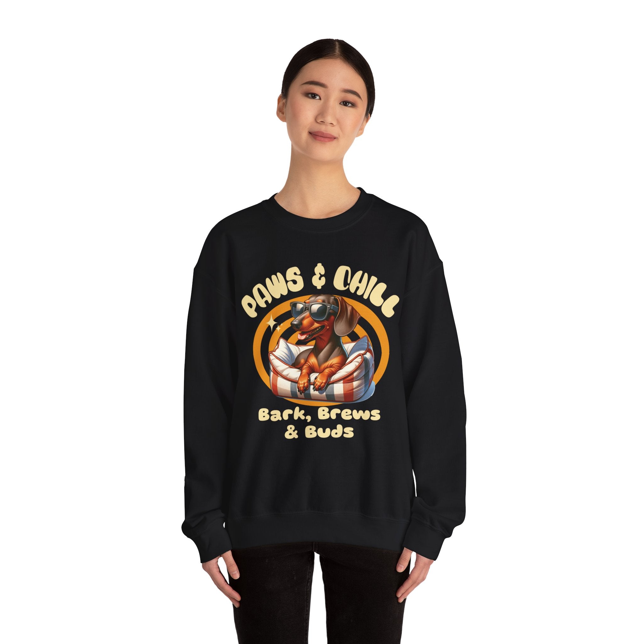 Dachshund Paw & Chill Sweatshirt, Dachshund Sweatshirt, Wiener Mom sweater, Sausage Wiener Dog Gift, Wiener Dog Lover Gift, Doxie Pull Over