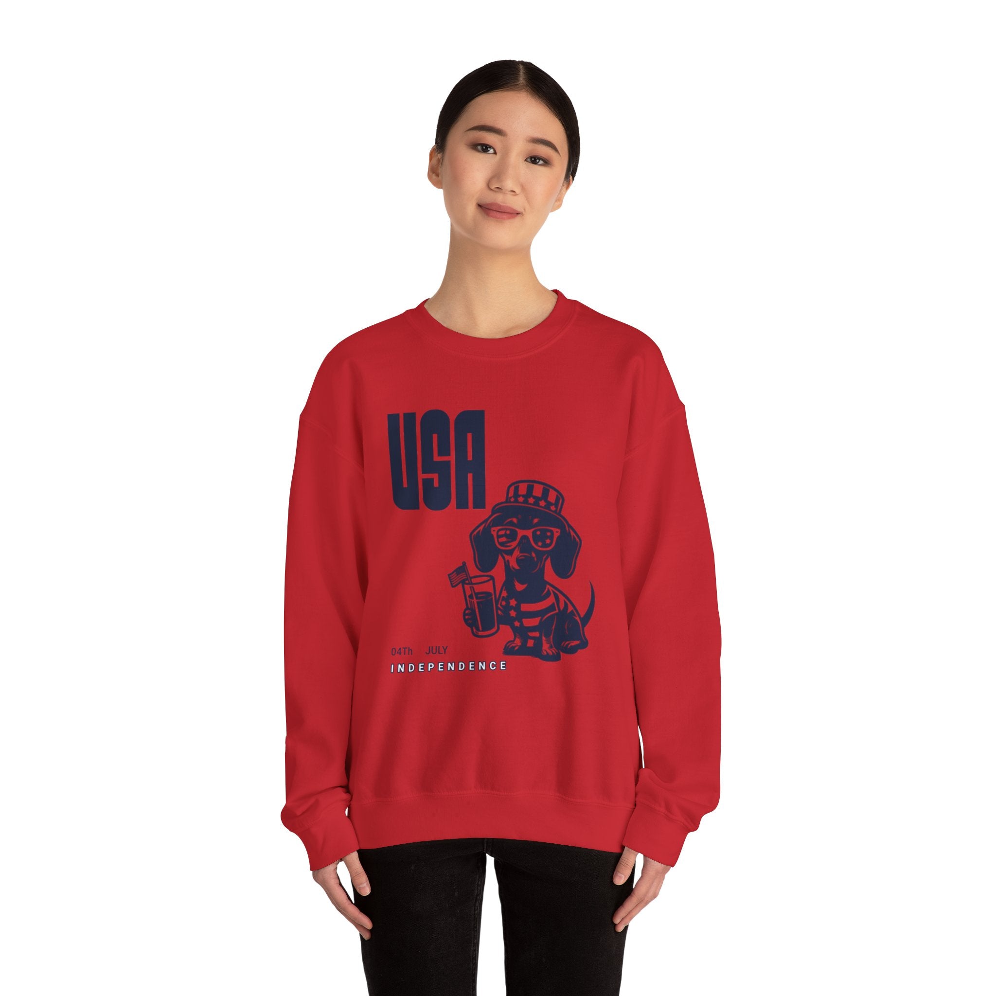 Dachshund Independence Sweatshirt, Doxie Owner Cloth, Pet Custom Shirt, Dachshund Pullover, Dog Parent Gift, Dachshund 4th of July Shirt