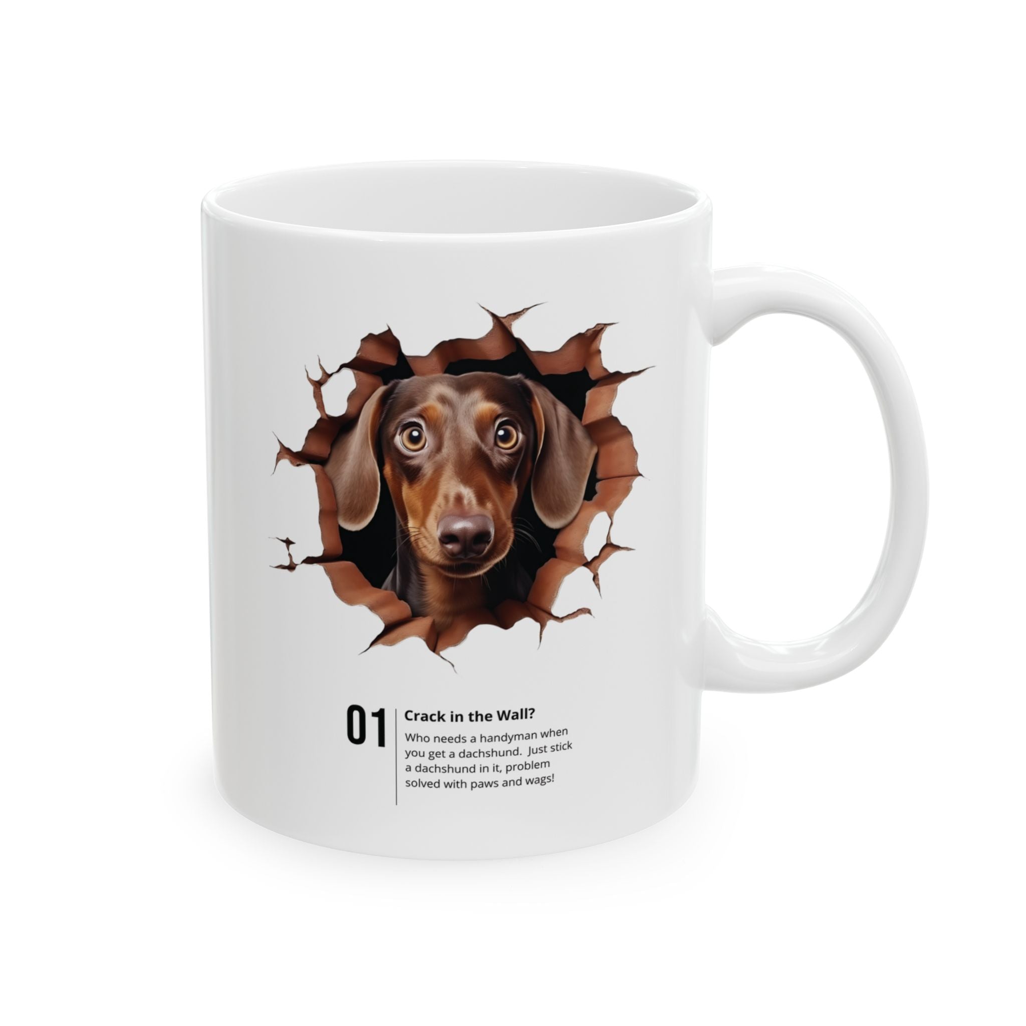 Dachshund Print Mug, Dachshund 11oz Coffee Mug, Dachshund Lover Gift, Dachshund Mug, Dachshund Owner Mug, Doxie Ceramic Mug, Wiener fun mug