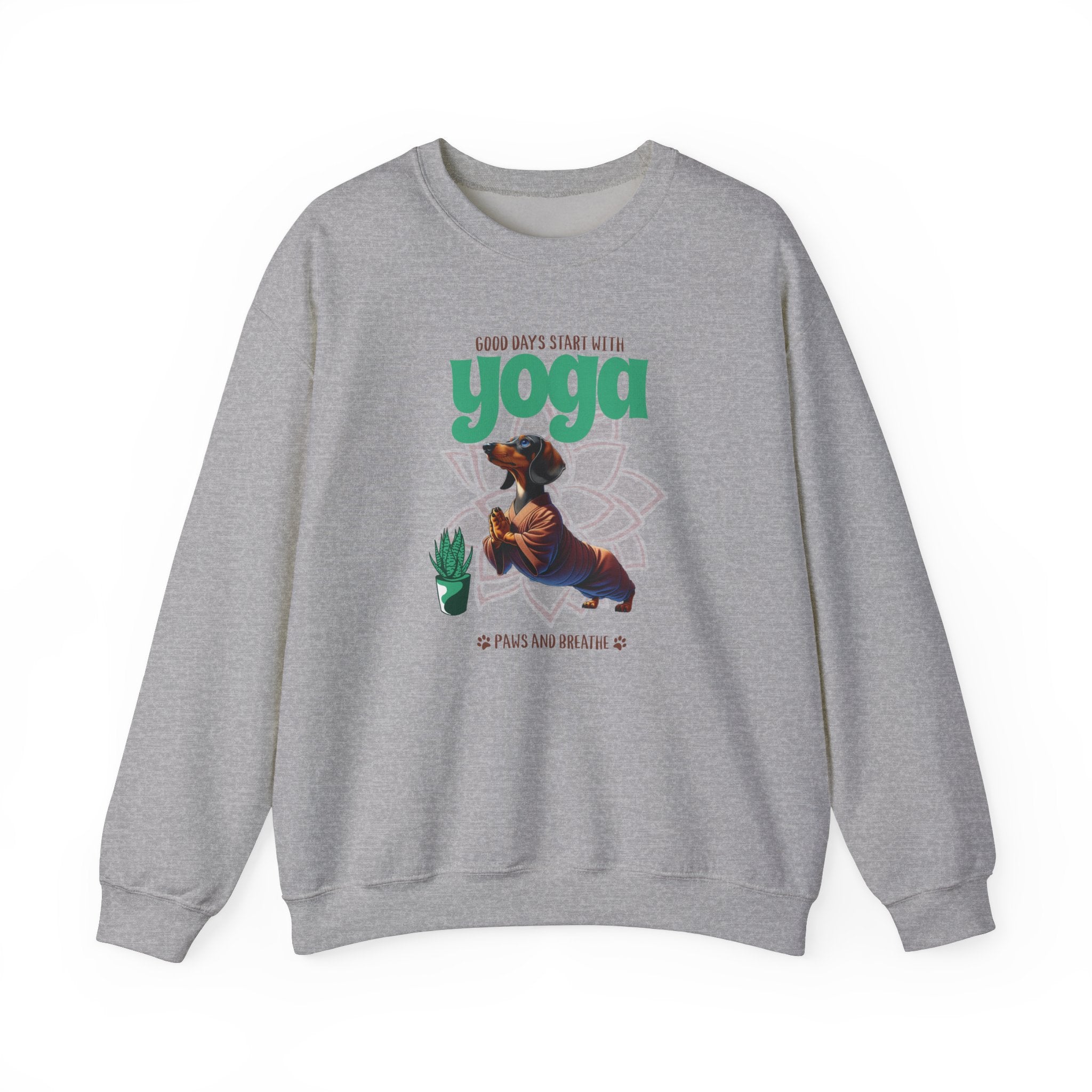 Dachshund Yoga Sweatshirt, Crewneck Dachshund, Dachshund Fun Apparel, Dachshund Cute Clothes, Dachshund Pullover, Dachshund Sweater