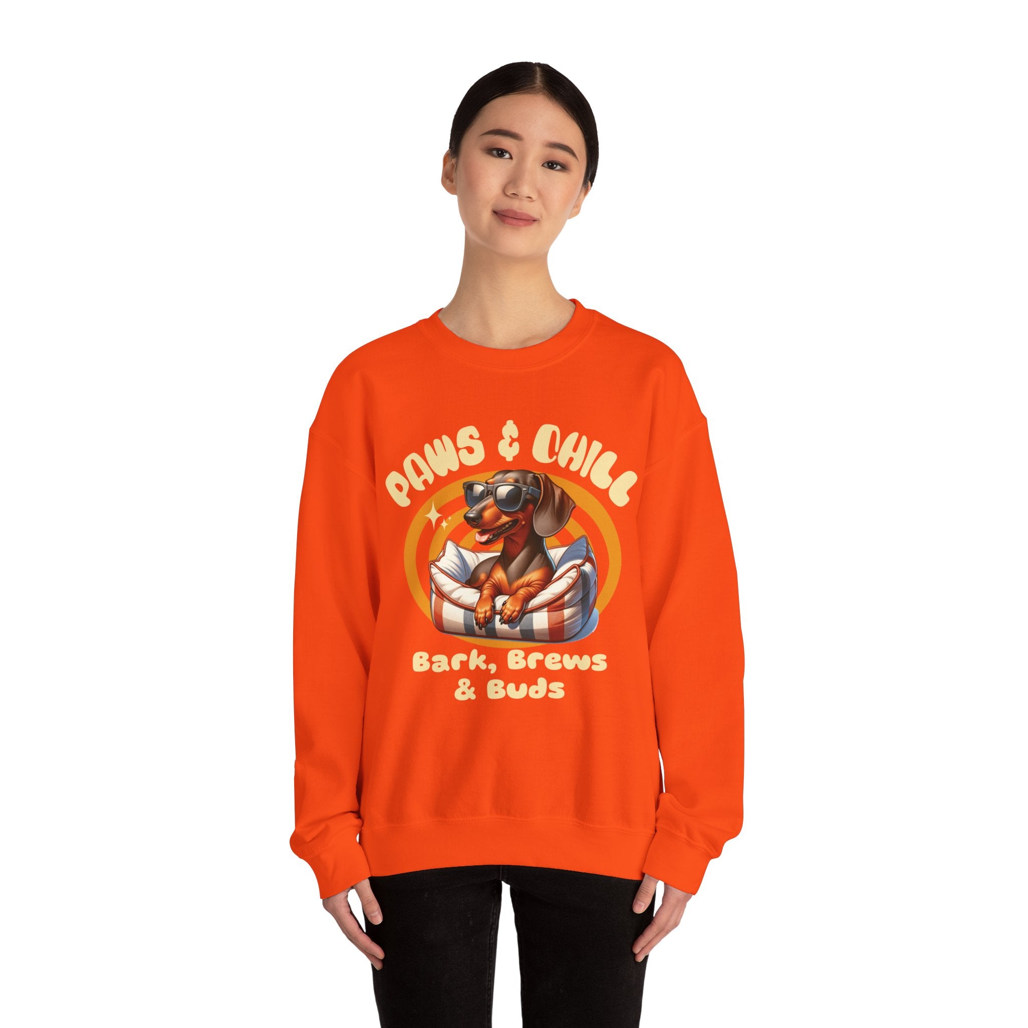Dachshund Paw & Chill Sweatshirt, Dachshund Sweatshirt, Wiener Mom sweater, Sausage Wiener Dog Gift, Wiener Dog Lover Gift, Doxie Pull Over