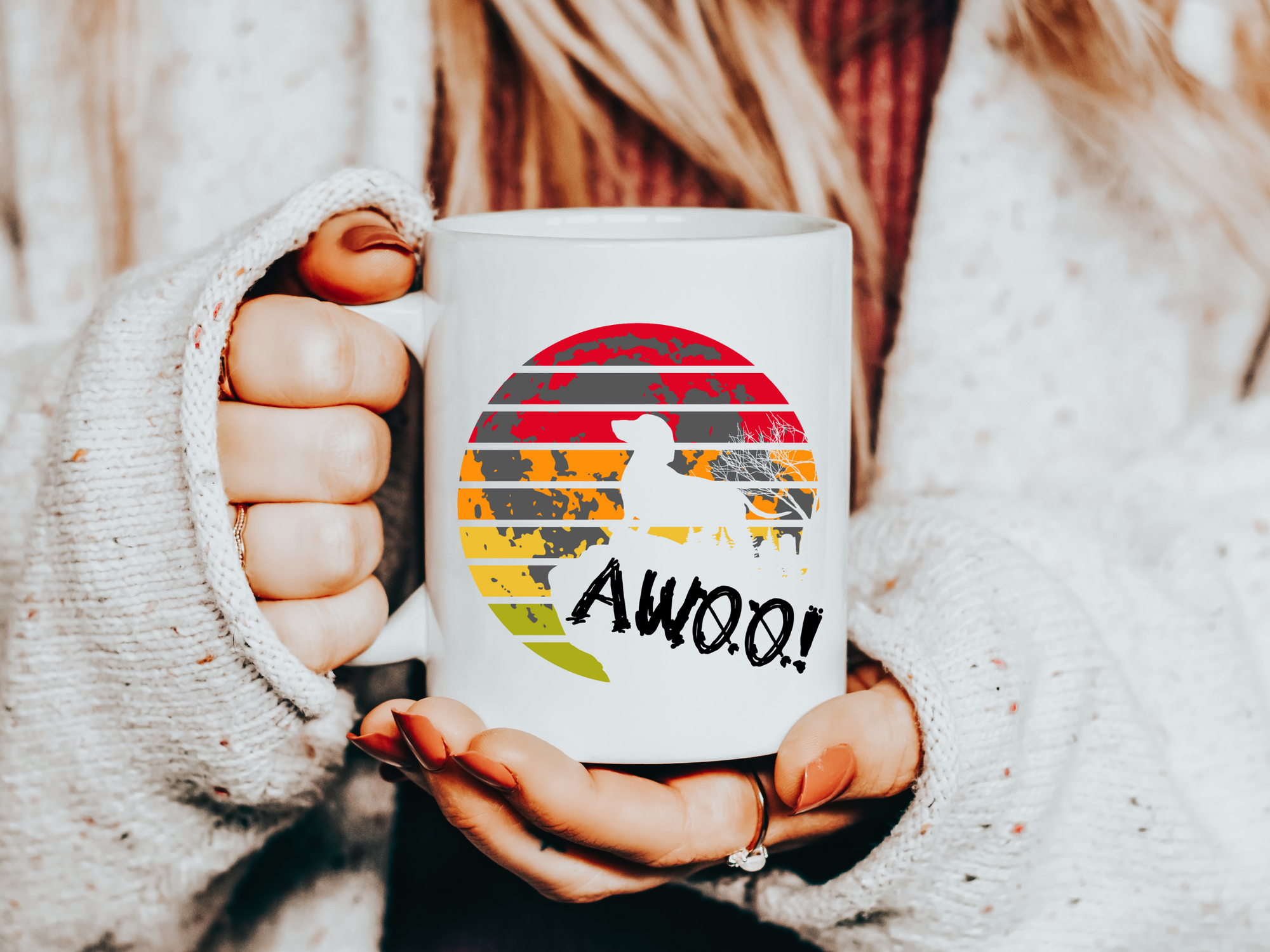 Dachshund AWOO Mug, Dachshund Moon Coffee Mug, Wiener Lover Drinking Gift, Dog Doxie Funny Mug, Dachshund Parent Mug, Dachshund Custom Mug
