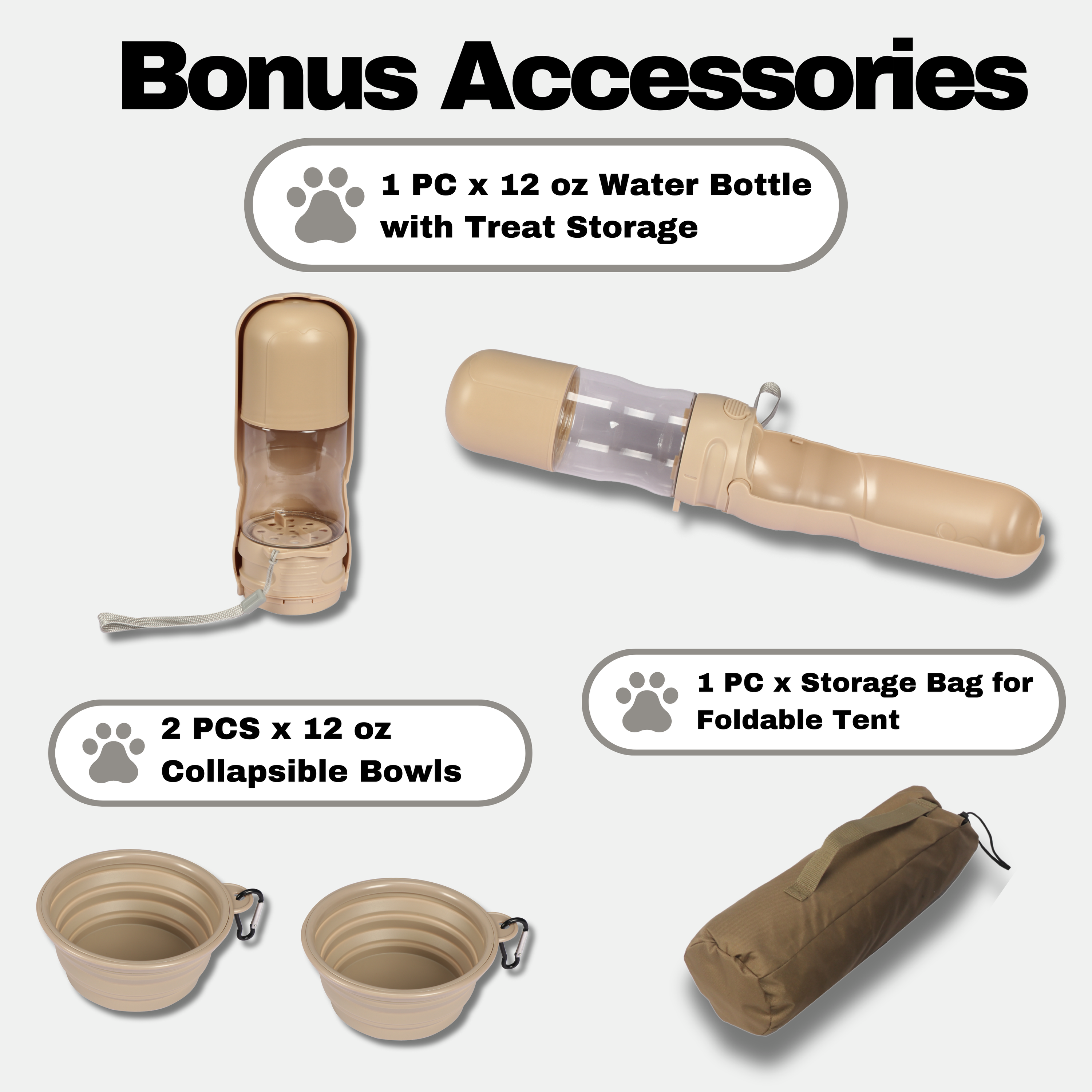 LONGDOG IMPRESSIONS Pet Foldable Travel Wagon Bonus Accessories