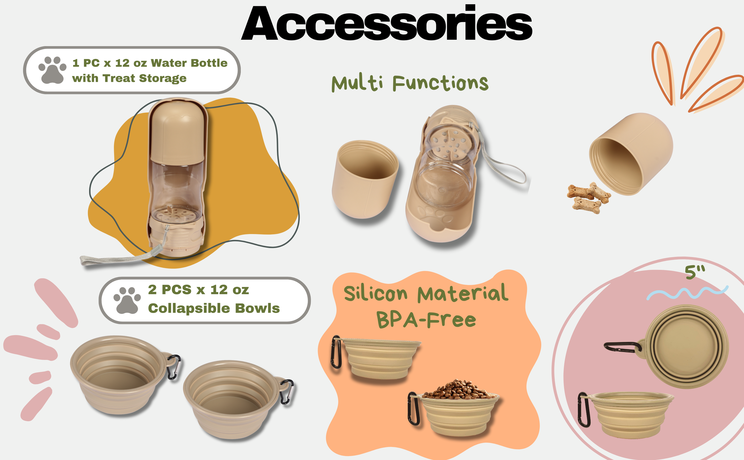 LONGDOG IMPRESSIONS Foldable Pet Wagon Bonus Accessories included