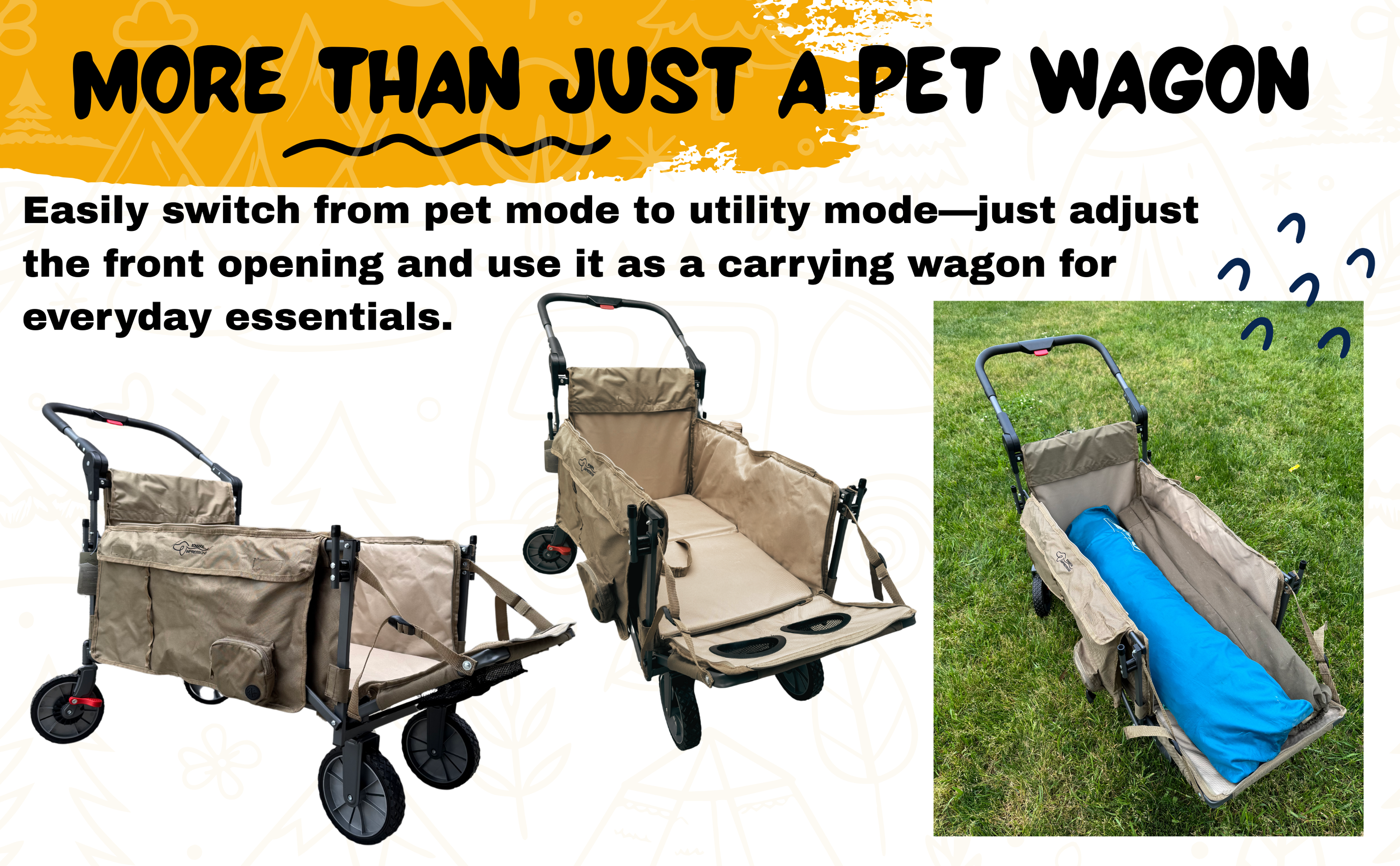 LONGDOG IMPRESSIONS Foldable Pet Wagon as well as utility wagon