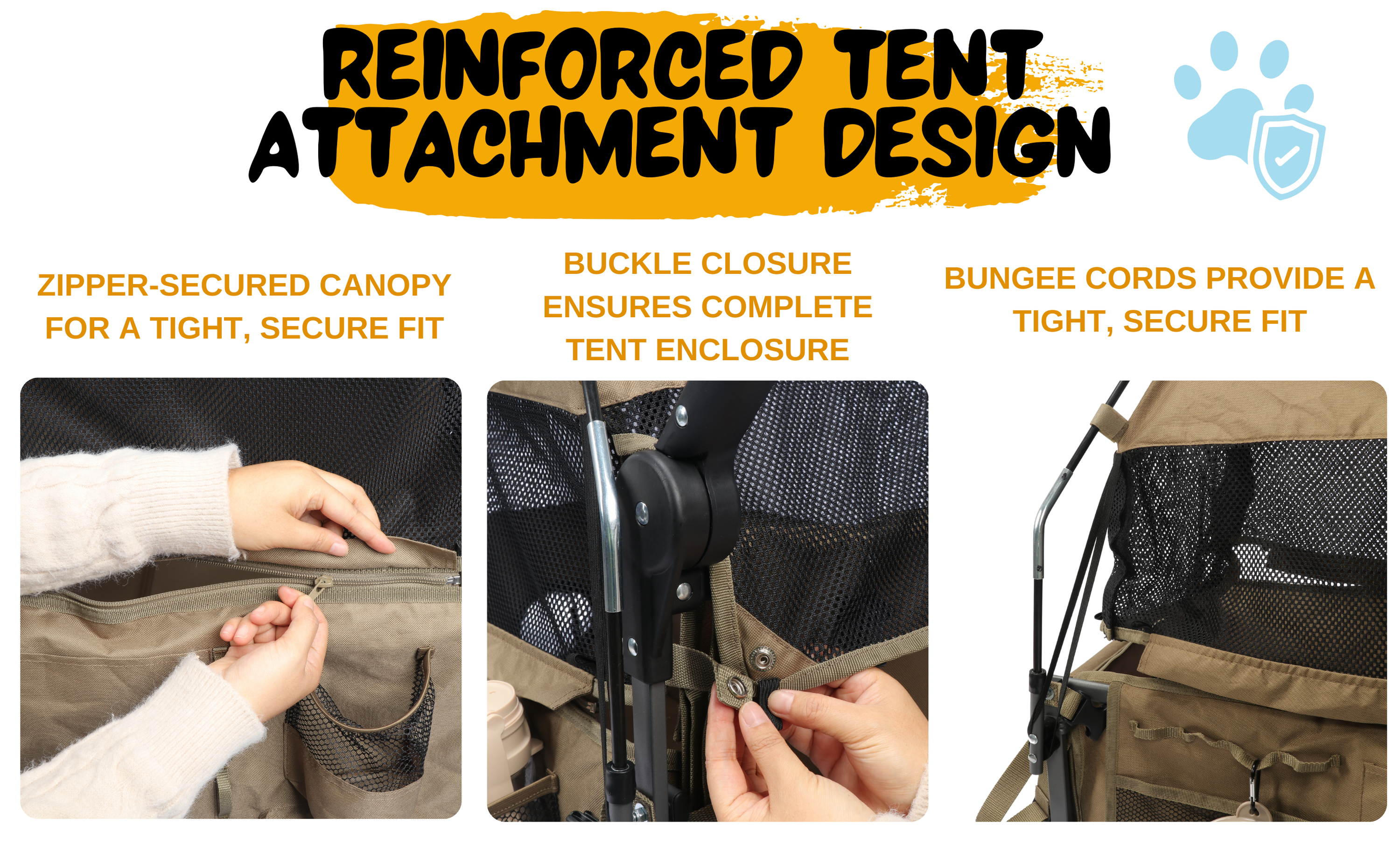 LONGDOG IMPRESSIONS Foldable Pet Wagon Tent Attachment Design