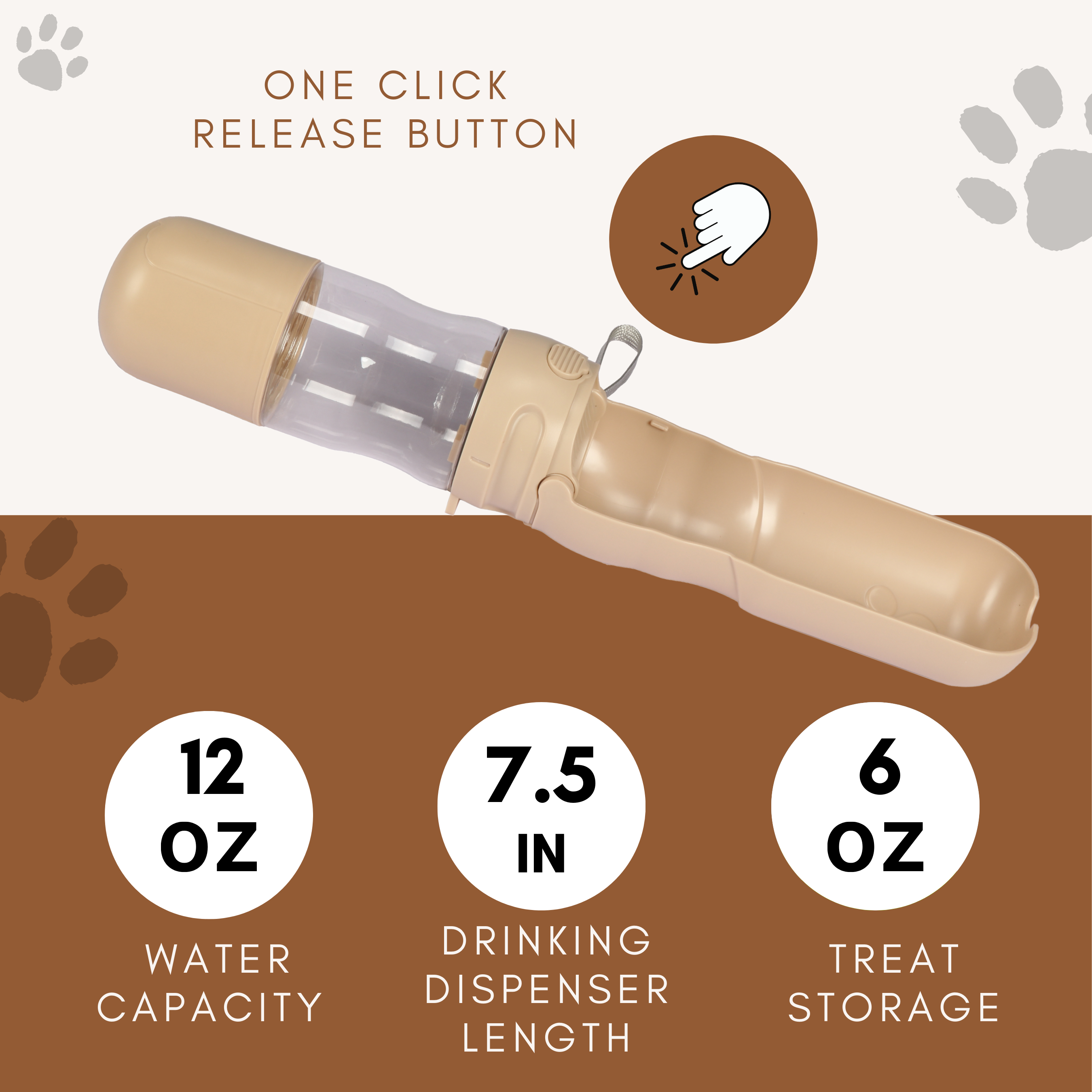 LONGDOG IMPRESSIONS Foldable Dog Water Bottle capacity information