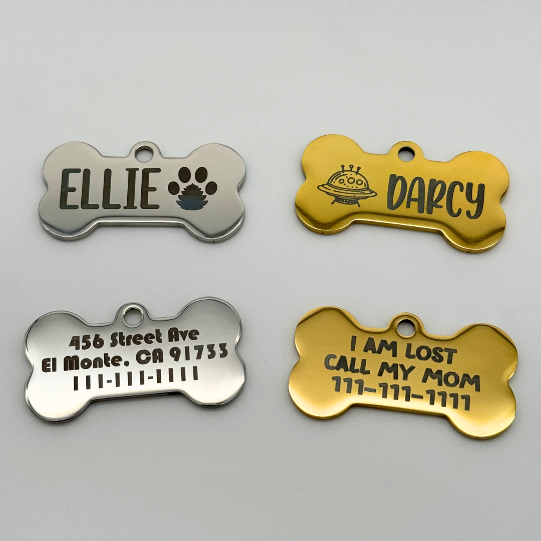 Dog name ID tag with personalized design