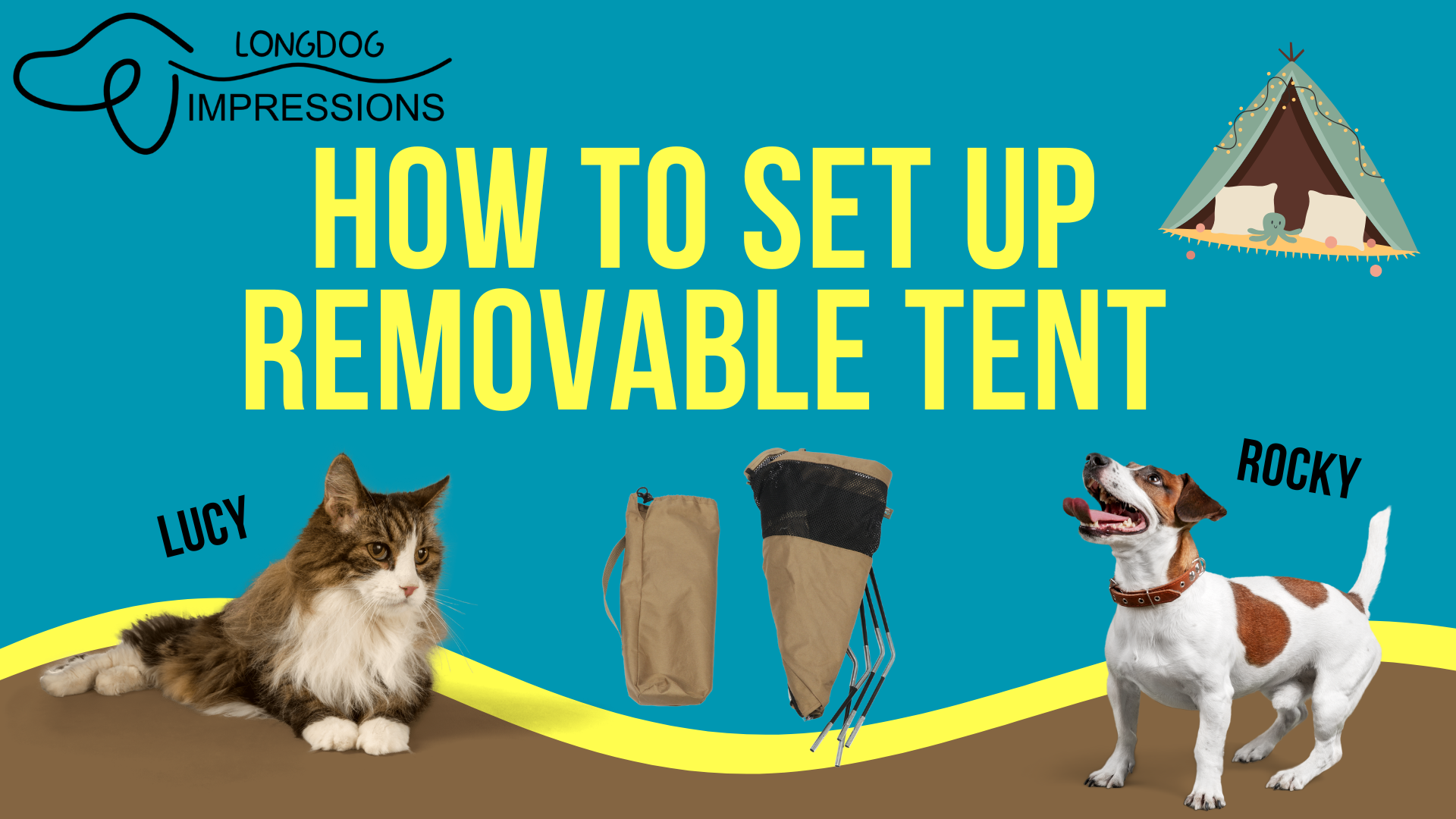LONGDOG IMPRESSIONS Foldable Pet Wagon - How to set up removable tent video