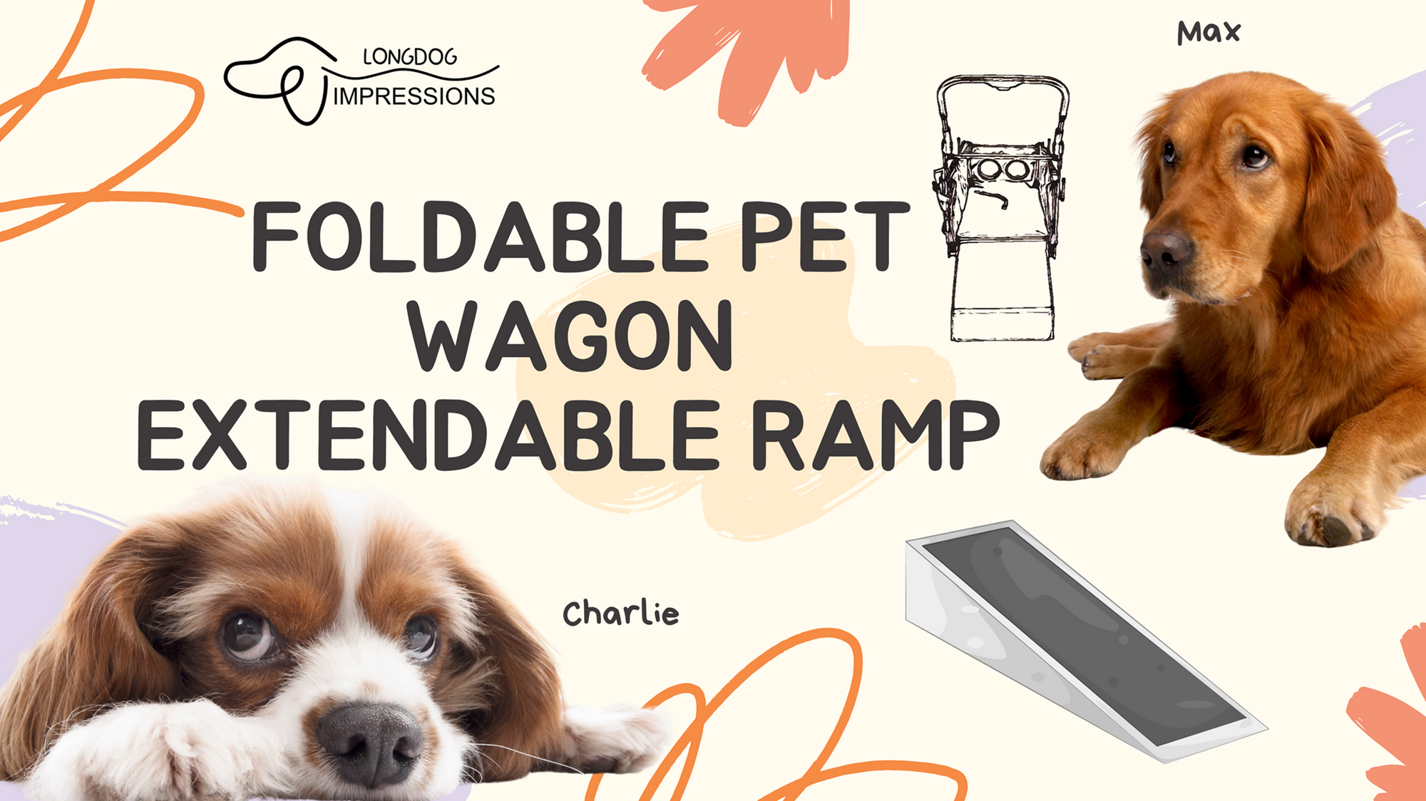 LONGDOG IMPRESSIONS Foldable Pet Wagon - How to extend ramp guide video